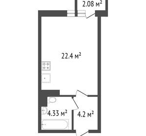 Студия квартира, сданный дом, 29м2, 15/25 этаж