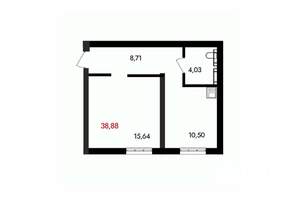 1-к квартира, вторичка, 39м2, 15/18 этаж