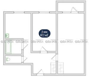 2-к квартира, вторичка, 47м2, 2/9 этаж