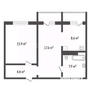 2-к квартира, вторичка, 55м2, 5/10 этаж