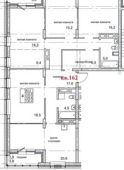 4-к квартира, вторичка, 127м2, 16/25 этаж