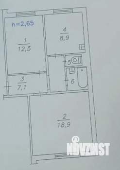 2-к квартира, вторичка, 51м2, 1/10 этаж