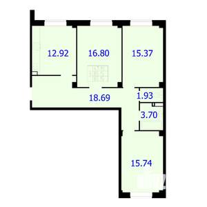3-к квартира, строящийся дом, 85м2, 1/9 этаж