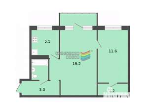 2-к квартира, вторичка, 46м2, 5/5 этаж