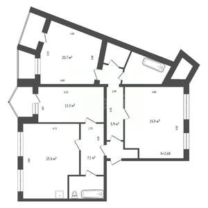 4-к квартира, вторичка, 117м2, 9/10 этаж