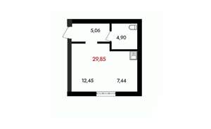 1-к квартира, вторичка, 30м2, 11/18 этаж