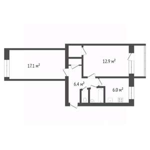 2-к квартира, вторичка, 45м2, 4/5 этаж