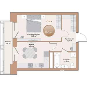 1-к квартира, вторичка, 39м2, 12/24 этаж