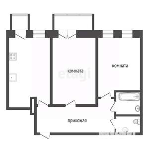 2-к квартира, вторичка, 63м2, 5/7 этаж
