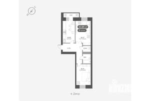 2-к квартира, вторичка, 64м2, 9/16 этаж
