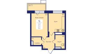 1-к квартира, вторичка, 36м2, 5/24 этаж