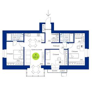 4-к квартира, вторичка, 102м2, 16/17 этаж