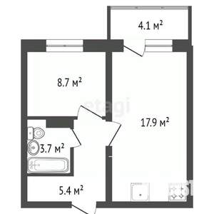 2-к квартира, вторичка, 37м2, 6/16 этаж