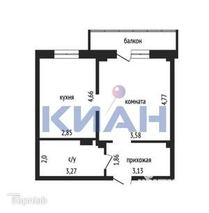 2-к квартира, вторичка, 42м2, 3/16 этаж