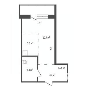 Студия квартира, вторичка, 24м2, 5/14 этаж