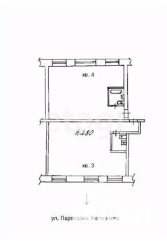 2-к квартира, вторичка, 44м2, 1/4 этаж
