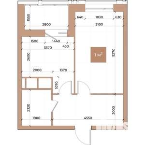 1-к квартира, вторичка, 41м2, 17/24 этаж