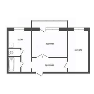 2-к квартира, вторичка, 53м2, 8/10 этаж