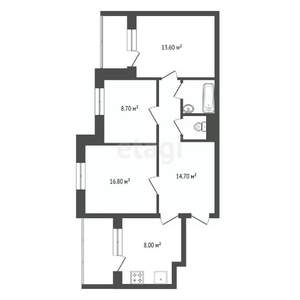 3-к квартира, вторичка, 71м2, 3/9 этаж