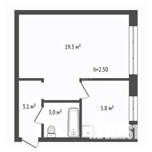 1-к квартира, вторичка, 31м2, 2/5 этаж
