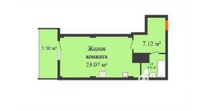 Студия квартира, строящийся дом, 34м2, 12/17 этаж