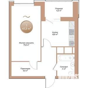 1-к квартира, вторичка, 41м2, 10/24 этаж