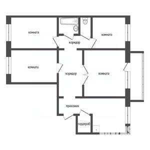 4-к квартира, вторичка, 79м2, 3/10 этаж