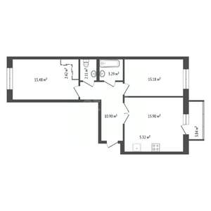 3-к квартира, вторичка, 72м2, 8/8 этаж