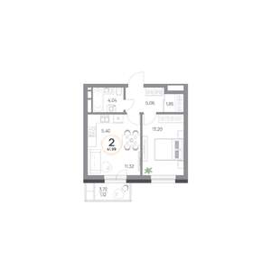 2-к квартира, вторичка, 42м2, 5/7 этаж