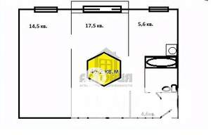 2-к квартира, вторичка, 46м2, 4/5 этаж