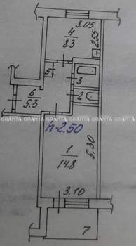 1-к квартира, вторичка, 34м2, 1/5 этаж