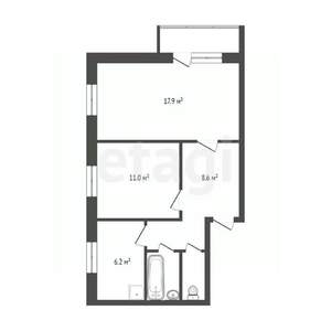 2-к квартира, вторичка, 51м2, 4/5 этаж