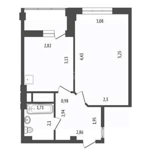 1-к квартира, вторичка, 35м2, 20/25 этаж