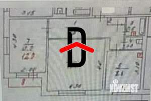 2-к квартира, вторичка, 53м2, 5/5 этаж