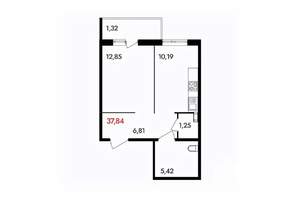 1-к квартира, вторичка, 38м2, 8/18 этаж