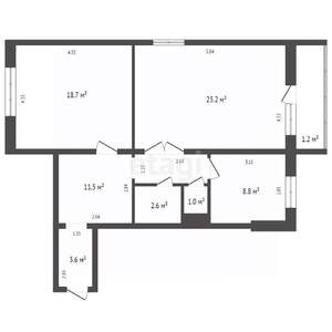 2-к квартира, вторичка, 73м2, 4/9 этаж