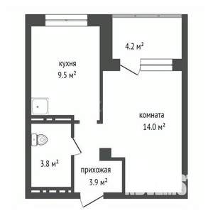 1-к квартира, вторичка, 33м2, 15/19 этаж