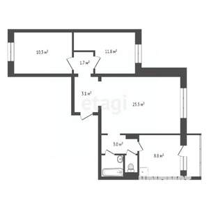 3-к квартира, вторичка, 70м2, 10/16 этаж