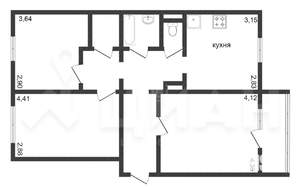 3-к квартира, вторичка, 71м2, 6/10 этаж