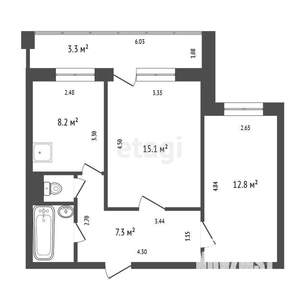 2-к квартира, вторичка, 50м2, 10/10 этаж