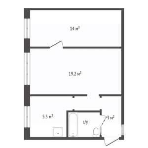 2-к квартира, вторичка, 42м2, 4/9 этаж