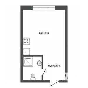 Студия квартира, вторичка, 16м2, 7/9 этаж