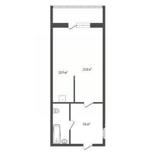 Студия квартира, вторичка, 36м2, 2/17 этаж