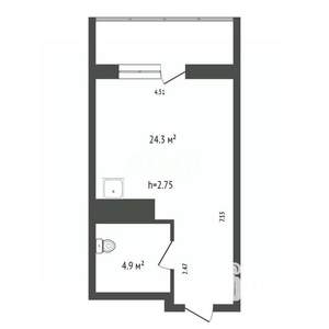 Студия квартира, вторичка, 30м2, 13/18 этаж