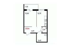 1-к квартира, вторичка, 38м2, 2/18 этаж