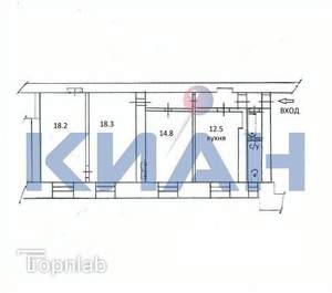 3-к квартира, вторичка, 79м2, 2/3 этаж