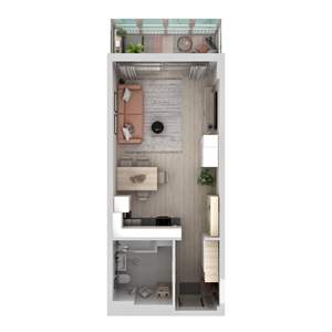 1-к квартира, вторичка, 36м2, 17/19 этаж