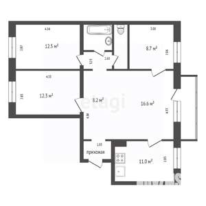 4-к квартира, вторичка, 80м2, 10/10 этаж