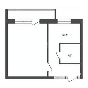 1-к квартира, вторичка, 33м2, 2/5 этаж