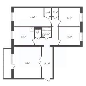 4-к квартира, вторичка, 84м2, 7/10 этаж